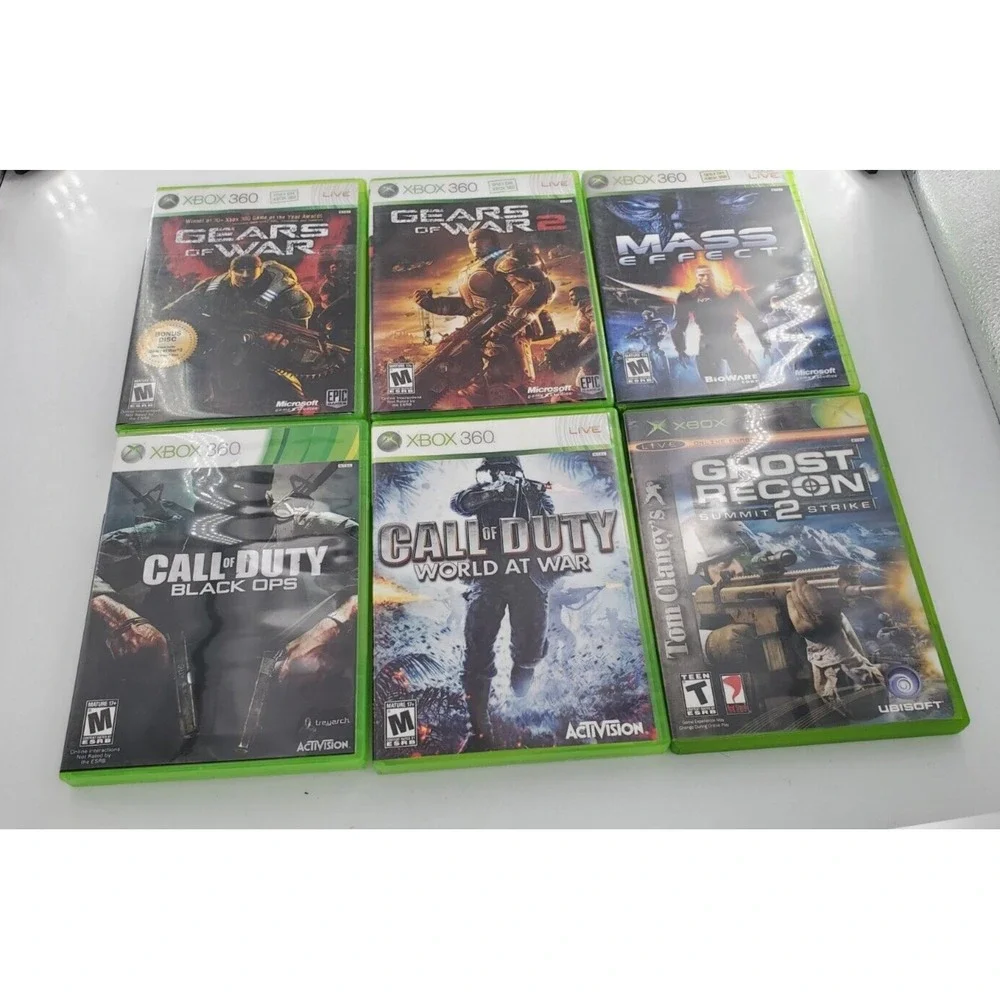 Lot of 10 Xbox Games Call of Duty, Gears of War, Mass Effect, Ect Complete